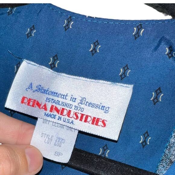 Reina Industries 90s Green and Black Blazer Jacket Size 8P, Excellent Condition - Picture 5 of 8